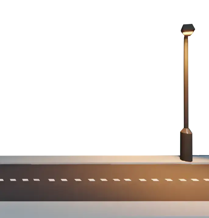 Road with a streetlight where my avatar is walking